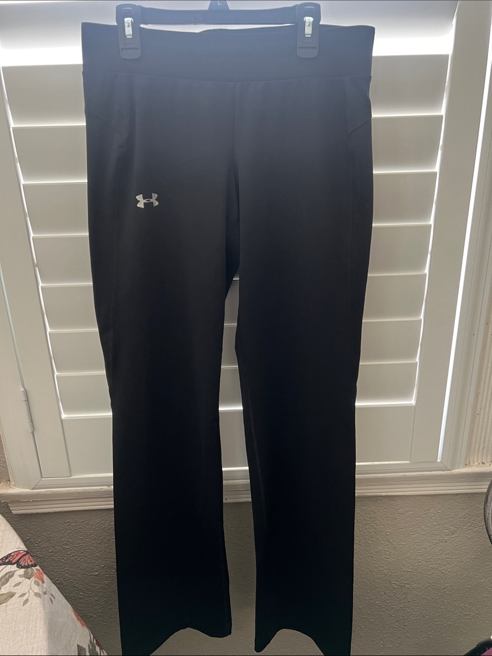 Under Armour Black Track Pants with Silver Logo Accent